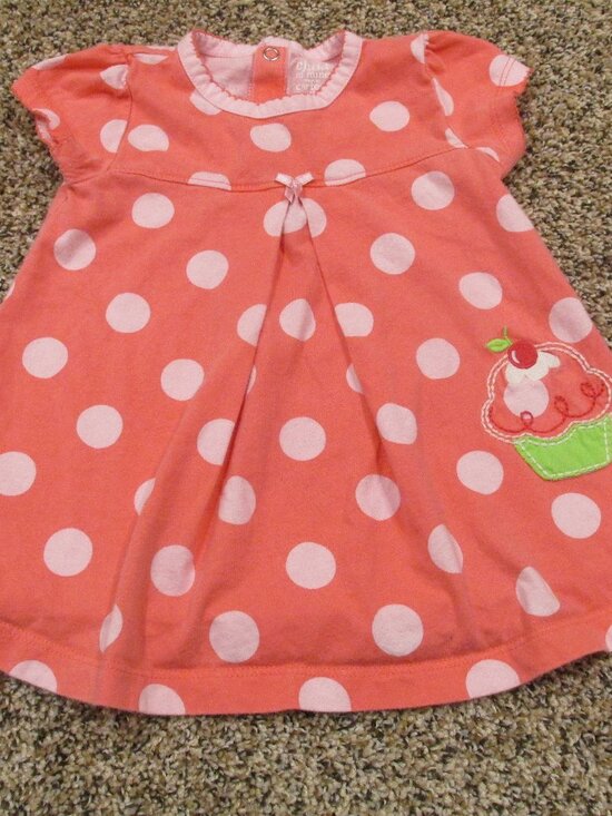 child of mine Other - Child of Mine Carters Dress Infant Girls 6-9M Pink Polka Dot Cupcake Cap Sleeve